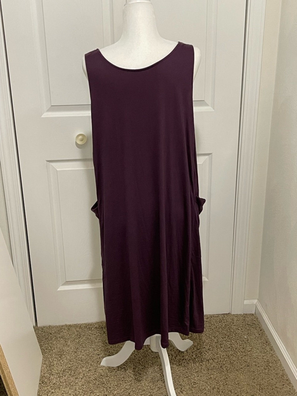 Reversible Summer Midi Dress with Waist Tie in marionberry - Picture 6 of 11